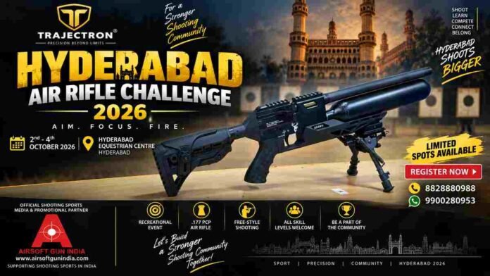 IMG_1713 Trajectron Hyderabad Air Rifle Challenge 2026, Hyderabad Air Rifle Challenge, Trajectron air rifle India, .177 PCP air rifle, shooting sports Hyderabad, Airsoft Gun India, recreational shooting sports India, air rifle event Hyderabad