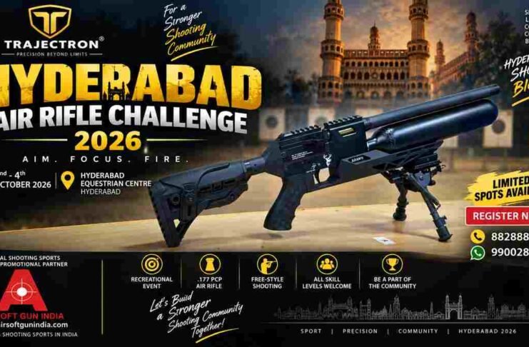 Trajectron Hyderabad Air Rifle Challenge 2026, Hyderabad Air Rifle Challenge, Trajectron air rifle India, .177 PCP air rifle, shooting sports Hyderabad, Airsoft Gun India, recreational shooting sports India, air rifle event Hyderabad