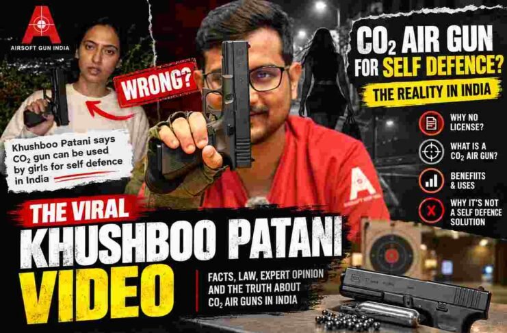 CO2 Air Gun Self Defence, Khushboo Patani, Umarex Glock 17 Gen4, Airsoft Gun India, .177 Air Pistol India, Women Safety Air Gun, Air Gun Laws India, Target Shooting India, Air Pistol Target Practice, Non-Lethal Self Defence Debate, Compressed CO2 Pistols
